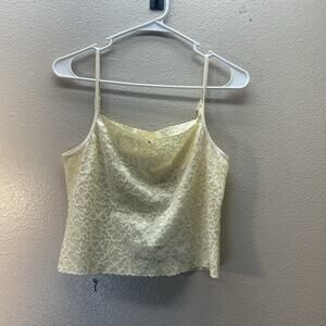 All Over Lace 90s Y2K Fairy Coquette Square Neck‎ Camisole Tank Top Cream XL